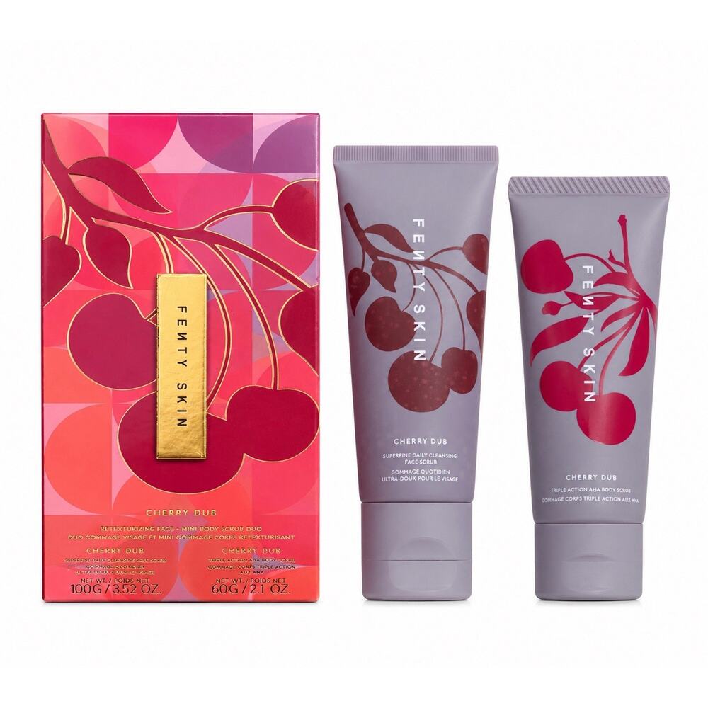 Fenty Cherry Dub Retexturizing Face Body Scrub Duo Exfoliating Brightening NIB